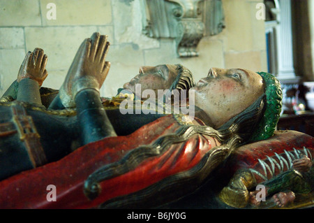 England, Shropshire, Moreton Corbett.  Effigies of the Corbet family adorn a tomb in St Bartholomews Church. Stock Photo