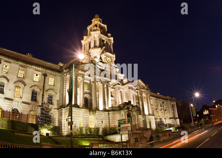 UK England Cheshire Stockport Town Hall at night Stock Photo