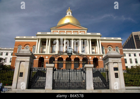 The Massachusetts State House located in the Beacon Hill neighborhood of Boston Massachusetts USA Stock Photo