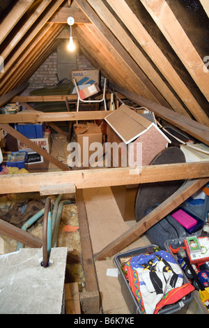 House loft space attic space used for storage full of junk stored Stock ...