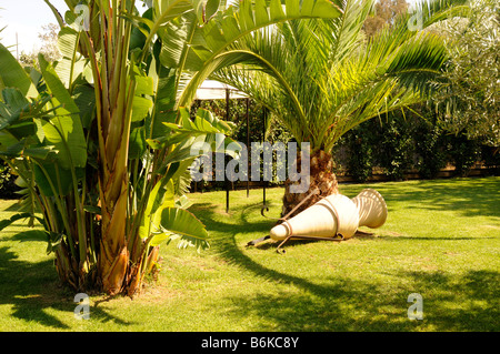 Restaurant and garden near Agrigento in Sicily, Italy Stock Photo