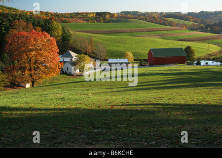 Amish Farm in the Autumn Valley Farm in Amish country of central Ohio Stock Photo