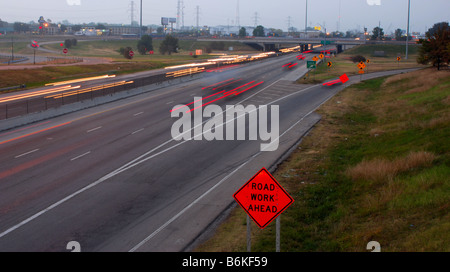 Fast cars on a highway Stock Photo