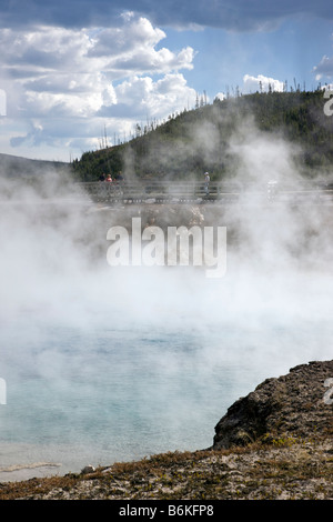 Excelsior Geyser Crater, Grand Prismatic Spring, Midway Geyser Basin, Yellowstone National Park, Wyoming, USA Stock Photo