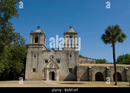 Mission Concepcion San Antonio Texas church religion ancient historic landmark Stock Photo