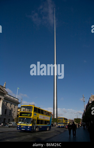 Dublin, Ireland - Monument, Spire or Tower of Light in O'Connell Street, Dublin, Ireland. Stock Photo