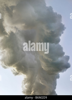 Steam From Power Plant Smokestack, USA Stock Photo