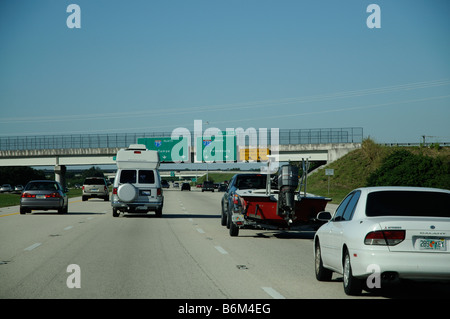 I 75 interstate highway heading north towards Tampa Florida America ...