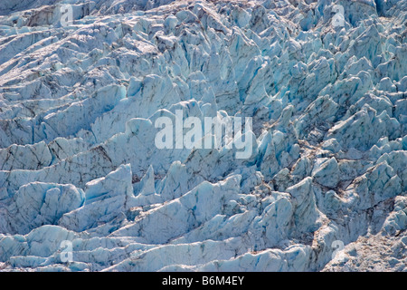 Closeup of ice formations on the Holgate glacier in Alaska. Stock Photo