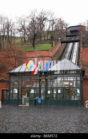 Budapest entrance to the Siklo funicular railway Hungary Stock Photo