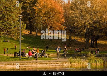 Autumn in Mont Royal Park Montreal quebec Canada Stock Photo
