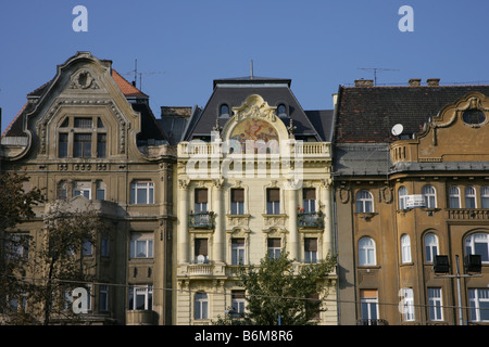 19th century architecture in Pest Budapest Stock Photo