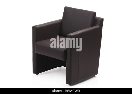 Image of a modern black leather armchair Stock Photo