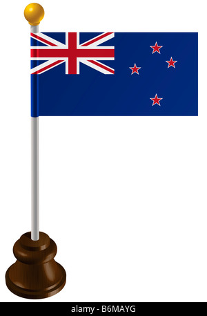 New Zealand flag as a marker Stock Photo