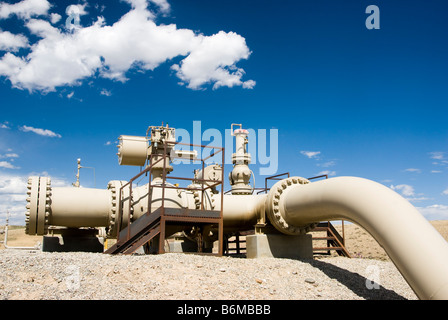 Gas pipeline in Wyoming Stock Photo