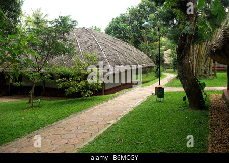 Cottage rooms at Spice Village Resort near Periyar Wildlife Sanctuary Kerala India Stock Photo