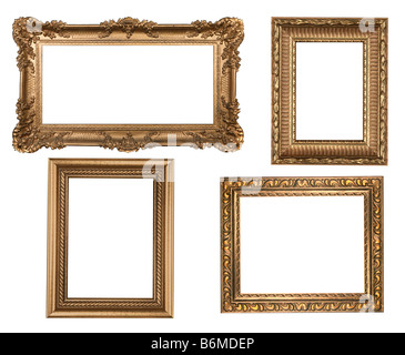 Decorative Gold Empty Wall Picture Frames Insert Your Own Design Stock Photo