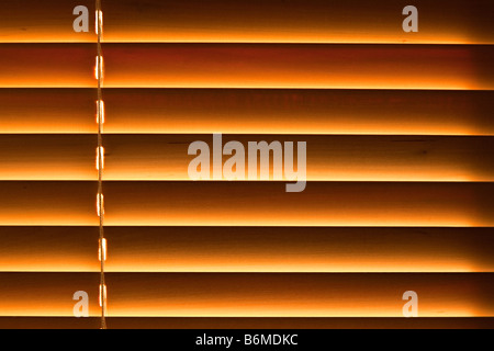 Wooden venetian blinds Stock Photo