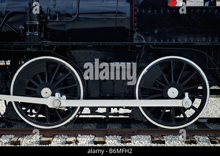 Wheels of a Steam Locomotive at the Tennessee Valley Railroad Museum in Chattanooga Stock Photo