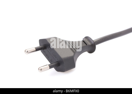 European two pin power plug - CEE 7/16 (Europlug 2.5A/250V unearthed) Stock Photo
