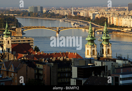View over the river Danube to the centre of Budapest, Hungary Stock Photo