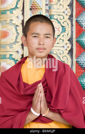 Portrait of a monk, Tibetan Monasteries, Bodhgaya, Gaya, Bihar, India Stock Photo