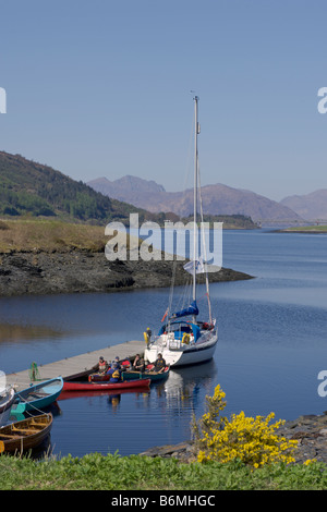 Looking west along Loch Leven towards Ballachulish Bridge from South Ballachulish Highland Region Scotland June 2008 Stock Photo