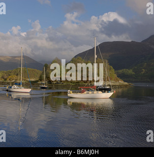 STITCHED LARGE FILE Loch Leven Bishop s Bay to Glencoe mountains from north Ballachulish Highland Region Scotland June 2008 Stock Photo