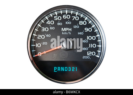 Speedometer isolated on white background Stock Photo