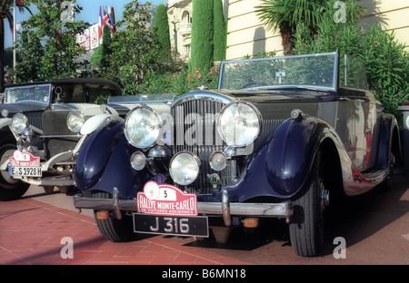 Classic cars in Monte Carlo rally Stock Photo