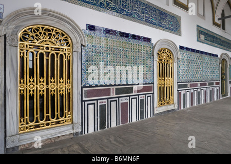 wall outside the former Privy Chamber or Throne Hall, Topkapi Saray Palace, Istanbul, Turkey Stock Photo