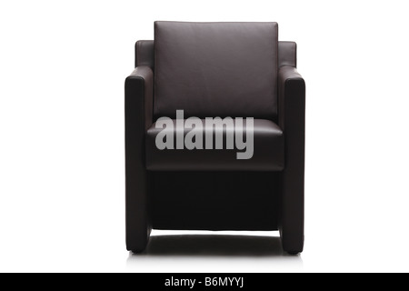 Image of a modern black leather armchair Stock Photo