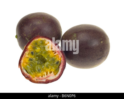 fresh passionfruit isolated on a white background Stock Photo