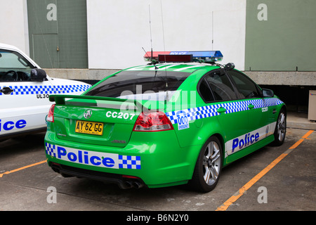 Police highway patrol car in police station at Grafton New South Wales NSW Australia Stock Photo