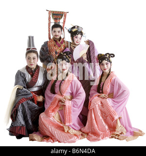 Five persons wearing traditional clothing Stock Photo
