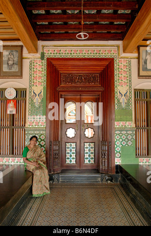 NATTUKOTTAI CHETTIAR HOUSE IN CHETTINAD, TAMIL NADU Stock Photo