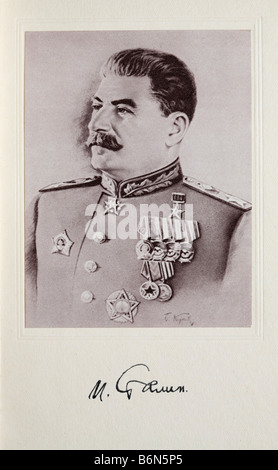 Portrait of Joseph Stalin from his collected edition, Russia Stock Photo
