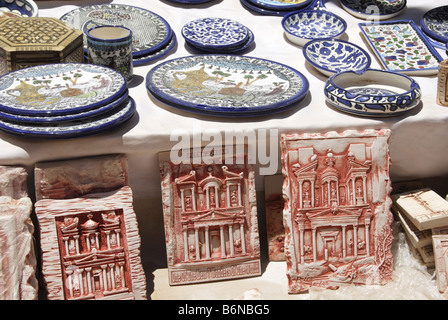 Ceramic souvenirs in Petra, Wadi Musa, Jordan Stock Photo