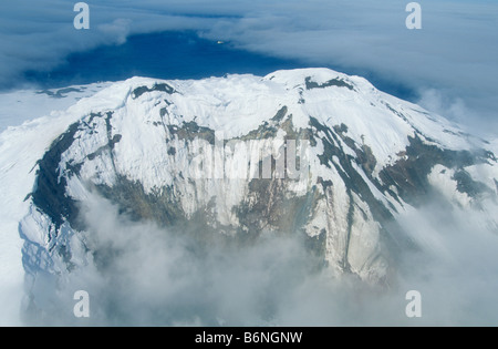 Summit of Mt. Curry, active volcano,  551 metres high, Zavodovski island, South Sandwich islands,  Antarctica Stock Photo