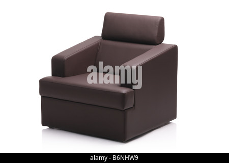 Image of a modern black leather armchair Stock Photo