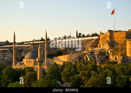 Sanliurfa (Urfa)  fortress and minarets of Halil Rahman, Friend of God, Mosque Stock Photo