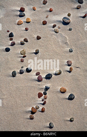 Pebbles on beach Slowinski national park Poland Stock Photo