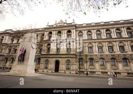 United Kingdom, England, London. Whitehall, Foreign Office and The Cenotaph. Stock Photo