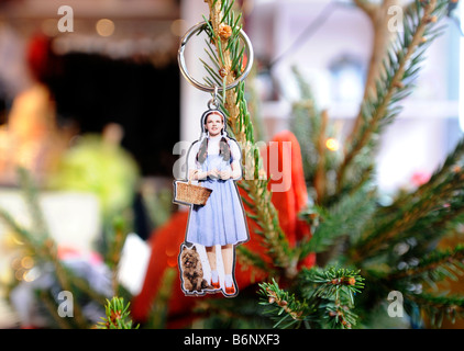 Wizard of Oz keyring hanging on a Christmas tree Stock Photo