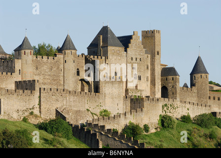 Carcassonne France Medieval walled Cité of Carcassonne Stock Photo