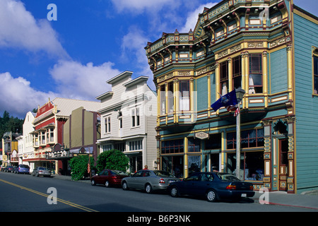 Downtown victorian buildings Ferndale Humboldt County CALIFORNIA Stock Photo