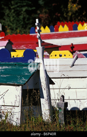 Athabascan Indian Spirit Houses in Russian Orthodox Cemetery Eklutna ...