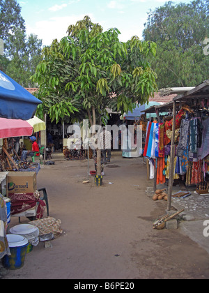 Senegambia craft market in The Gambia West Africa Stock Photo