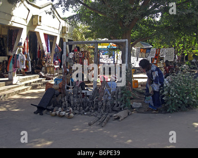 Senegambia craft market in The Gambia West Africa Stock Photo