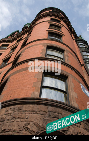Historic building converted to condominiums in Boston's Beacon Hill neighborhood Stock Photo